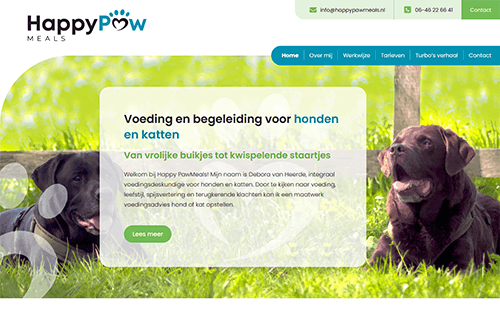 Website voor Happy Paw Meals